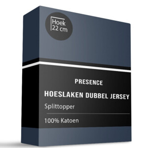 Splittopper Hoeslaken - Katoen Dubbel Jersey - Navy - 190x200cm - Blauw - Presence - Dekbed-Discounter.nl