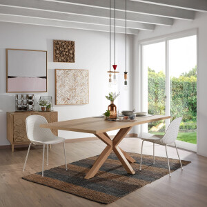 Kave Home Eettafel 'Argo' Eiken, 180 x 100cm, kleur Naturel
