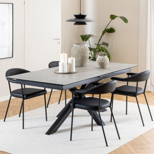 Bendt Uitschuifbare Eettafel 'Line' Keramiek, 200/240 x 100cm, kleur Grijs