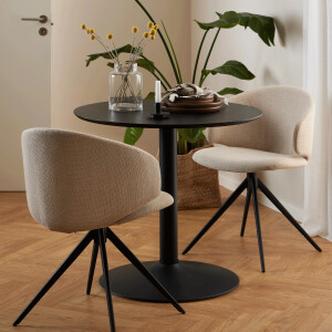 Bendt Ronde Bistrotafel 'Ina' 80cm, kleur Zwart