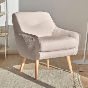 Kave Home Fauteuil 'Candela' Bouclé, kleur Grijs
