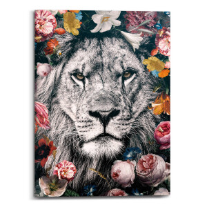 Canvas Flowery Lion | Orangewallz