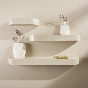 Nohr Wandplank 'Carolan' Set van 3 stuks, 55/95/135 cm, kleur Beige