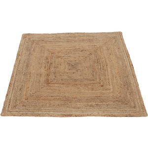 carpetfine Vloerkleed Nele jute-vloerkleed natuurmateriaal gevlochten tweezijdig te gebruiken kleed van 100% jute, vierkant en als loper