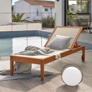 Kave Home Ligstoel 'Caterin', 195cm, kleur Naturel