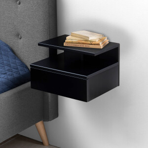 Bendt Hangend nachtkastje 'Cecilie' met lade, kleur zwart