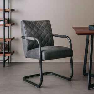 Tower Living Eetkamerstoel 'Civo' PU, kleur Antraciet