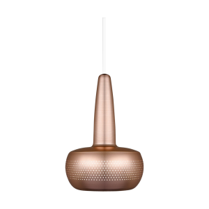 Clava hanglamp brushed copper - met koordset wit - Ø 21,5 cm