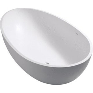 Crosstone Max vrijstaand bad 176x96x51cm ovaal Solid Surface wit mat CTWL-3067