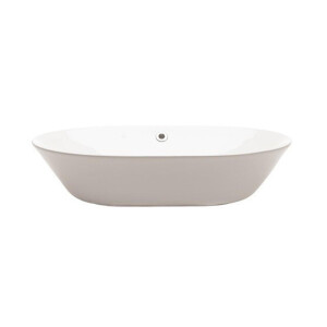 Crosswater Navarre opbouw waskom rond 59x42x14cm met overloop gat porselein wit CT4038SCW