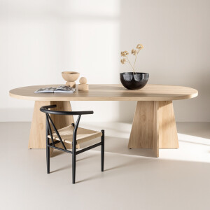 Nohr Ovale Eettafel 'Cynthiaann' 230 x 115cm, kleur Whitewash