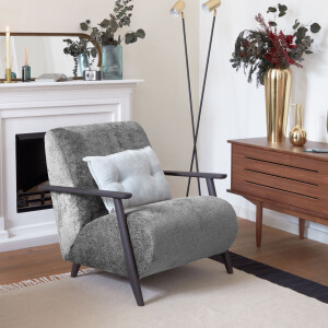 Kave Home Fauteuil 'Meghan' Chenille, kleur Donkergrijs