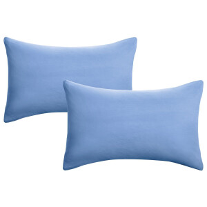 Biberna Fijne jersey kussenhoes (Blauw, 40x60)