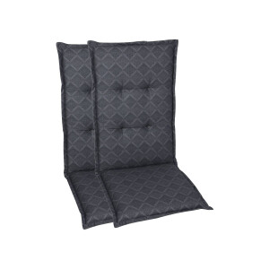 GO-DE Textil Tuinkussen (Stoelkussens voor stoelen met een lange rugleuning, Antraciet)