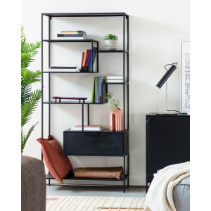 Kave Home Wandrek 'Shantay' Zwart metaal, 168 x 80cm