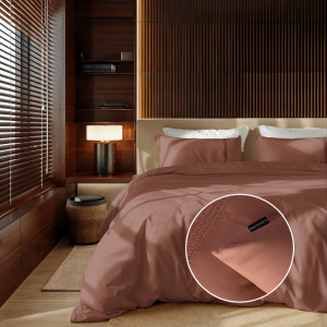 Dekbedovertrek Egyptisch Katoen - Uni - Koraal - Eenpersoons (140x240 Cm) - Rood Egyptisch Katoen Katoen - Effen - Presence - Dekbed-Discounter.nl