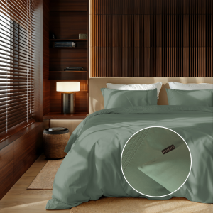 Dekbedovertrek Egyptisch Katoen - Uni - Truffel - Tweepersoons (200x240 Cm) - Groen Egyptisch Katoen Katoen - Effen - Presence - Dekbed-Discounter.nl