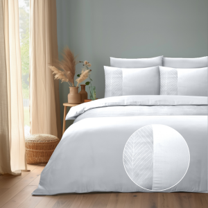 Dekbedovertrek Embossed Berlin Effen 240x200 Cm Mintgroen Anti Allergie Sleeptime Elegance - Dekbed-Discounter.nl