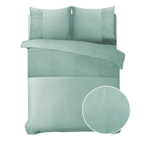 Dekbedovertrek Embossed Berlin Mintgroen Effen 240x200 Cm Anti Allergie Sleeptime Elegance - Dekbed-Discounter.nl