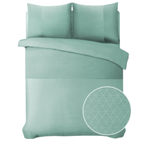 Dekbedovertrek Embossed Marseille Mintgroen 140x200 Cm Anti Allergie Sleeptime Elegance - Dekbed-Discounter.nl