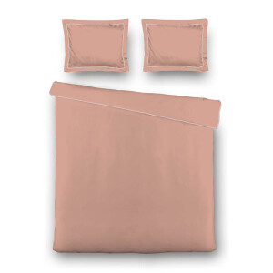 Dekbedovertrek Hotel Deluxe - Koraal - Lits-Jumeaux (240x220 Cm) - Roze Microvezel - Effen - Luna Bedding - Dekbed-Discounter.nl