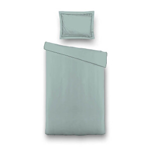 Dekbedovertrek Hotel Deluxe - Turquoise - Eenpersoons (140x200 Cm) - Turquoise Microvezel - Effen - Luna Bedding - Dekbed-Discounter.nl