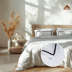 Dekbedovertrek Hotel Deluxe - Wit - Tweepersoons (200x200 Cm) - Wit Microvezel - Effen - Luna Bedding - Dekbed-Discounter.nl