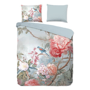 Dekbedovertrek Katoen - Birdie - Eenpersoons (140x200 Cm) - Meerkleurig Katoen - Natuur & Bloemen & Dieren - Good Morning - Dekbed-Discounter.nl