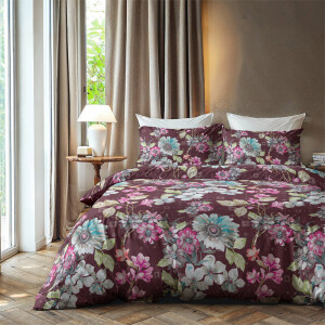 Dekbedovertrek Katoen-Flanel - Flower - Eenpersoons (140x200 Cm) - Meerkleurig Flanel - Bloemen - Zydante - Dekbed-Discounter.nl