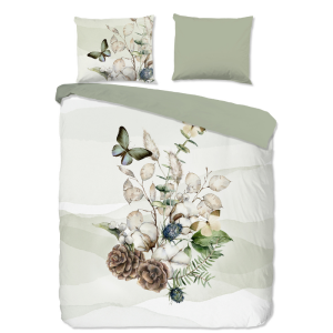 Dekbedovertrek Katoen-Flanel - Marjan - Lits-Jumeaux (240x220 Cm) - Groen Katoen Flanel - Natuur & Dieren - Good Morning - Dekbed-Discounter.nl