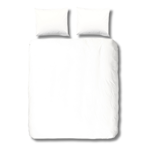 Dekbedovertrek Katoen-Percale - Lichte Kleuren - Eenpersoons (140x200 Cm) - Wit Katoen - Effen - Good Morning - Dekbed-Discounter.nl