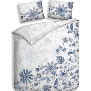 Dekbedovertrek Katoen-Satijn - Double Face - Asia - Lits-Jumeaux (240x220 Cm) - Wit Katoen-satijn - Bloemen - Heckett Lane - Dekbed-Discounter.nl