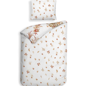 Dekbedovertrek Katoen-Satijn - Double Face - Ceyda - Eenpersoons (140x200 Cm) - Wit Katoen-satijn - Bloemen - Heckett Lane - Dekbed-Discounter.nl