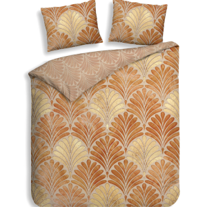 Dekbedovertrek Katoen-Satijn - Double Face - Elif - Lits-Jumeaux XL (260x200 Cm) - Oranje Katoen-satijn - - Heckett Lane - Dekbed-Discounter.nl