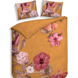 Dekbedovertrek Katoen-Satijn - Double Face - Malu - Lits-Jumeaux XL (260x200 Cm) - Grijs Katoen-satijn - Bloemen - Heckett Lane - Dekbed-Discounter.nl