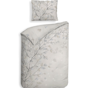 Dekbedovertrek Katoen-Satijn - Double Face - Xia - Eenpersoons (140x200 Cm) - Grijs Katoen-satijn - - Heckett Lane - Dekbed-Discounter.nl