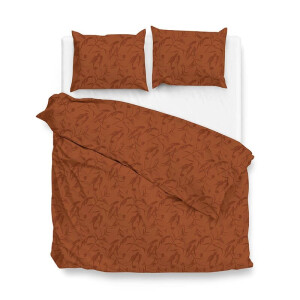 Dekbedovertrek Katoen-Satijn - Fiora Di Satinado - Copper Orange - Tweepersoons (200x200 Cm) - Oranje Katoen-satijn - Natuur - Zo!Home - Dekbed-Discounter.nl