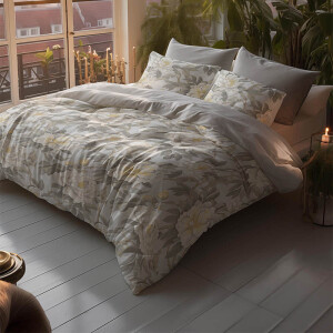 Dekbedovertrek Katoen-Satijn - Florance - Eenpersoons (140x200 Cm) - Meerkleurig Katoen-satijn Katoen - Bloemen - Presence - Dekbed-Discounter.nl