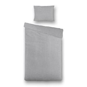Dekbedovertrek Katoen-Satijn - Hotel Binkey - Eenpersoons (140x200 Cm) - Grijs Katoen-satijn - Patroon - Presence - Dekbed-Discounter.nl