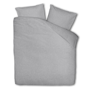 Dekbedovertrek Katoen-Satijn - Hotel Binkey - Lits-Jumeaux (240x220 Cm) - Grijs Katoen-satijn - Patroon - Presence - Dekbed-Discounter.nl