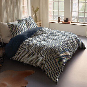 Dekbedovertrek Katoen-Satijn - Nautic Lines - Lits-Jumeaux (240x220 Cm) - Blauw & Meerkleurig Katoen-satijn Katoen - Strepen & Abstract - McGregor - Dekbed-Discounter.nl