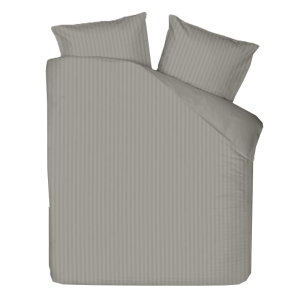 Dekbedovertrek Katoen-Satijn - Satijnstreep - Grijs - Lits-Jumeaux (240x220 Cm) - Grijs Katoen-satijn Katoen - Strepen - Presence - Dekbed-Discounter.nl