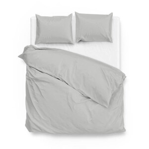 Dekbedovertrek Katoen-Satijn - Satinado - Ash Grey - Eenpersoons (140x200 Cm) - Grijs Katoen-satijn - Effen - Zo!Home - Dekbed-Discounter.nl