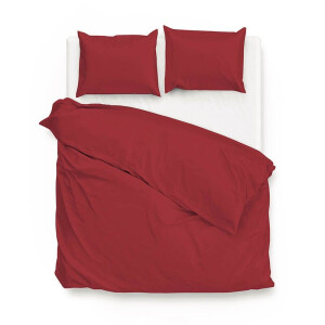 Dekbedovertrek Katoen Satijn Satinado Spicy Red Effen 140x200 Cm Zo!Home - Dekbed-Discounter.nl