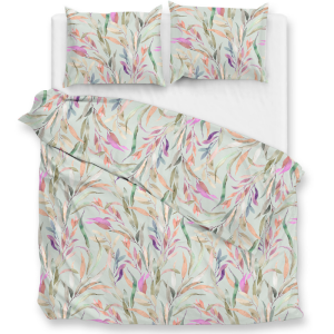 Dekbedovertrek Katoen-Satijn - Tia - Lits-Jumeaux XL (260x200 Cm) - Groen Katoen-satijn - - Zo!Home - Dekbed-Discounter.nl