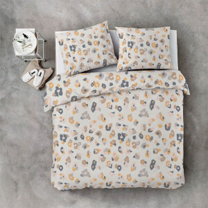 Dekbedovertrek Katoen - Soft Animal - Tweepersoons (200x200 Cm) - Meerkleurig & Crème Katoen - Stippen - Byrklund - Dekbed-Discounter.nl