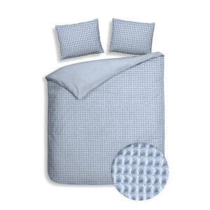 Dekbedovertrek Katoen Vafala - Blauw - Lits-Jumeaux XL (260x200 Cm) - Blauw Katoen - Effen - Heckett Lane - Dekbed-Discounter.nl