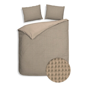 Dekbedovertrek Katoen Vafala - Bruin - Eenpersoons (140x200 Cm) - Bruin Katoen - Effen - Heckett Lane - Dekbed-Discounter.nl