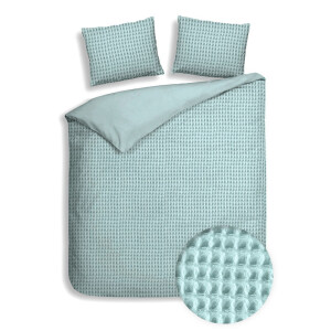 Dekbedovertrek Katoen Vafala - Sky Blue - Eenpersoons (140x200 Cm) - Sky Blauw Katoen - Effen - Heckett Lane - Dekbed-Discounter.nl