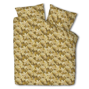 Dekbedovertrek Luna - Autumn Leaves - Tweepersoons (200x200 Cm) - Geel - Natuur - Luna Bedding - Dekbed-Discounter.nl